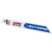 Lenox Multiwolf reciprocating saw blade, white with blue logo, wave edge, 203mm length, 10 TPI, pack of 5.