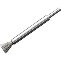 Lessmann Precision End Wire Brush 120mm, silver cylindrical handle with twisted wire bristles at one end.