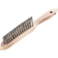 Lessmann steel wire rivet brush with wooden handle and dense metal bristles.
