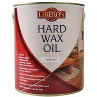 Liberon Hard Wax Oil Clear Matt 2.5L tin with red and white label, featuring a wooden floor image.