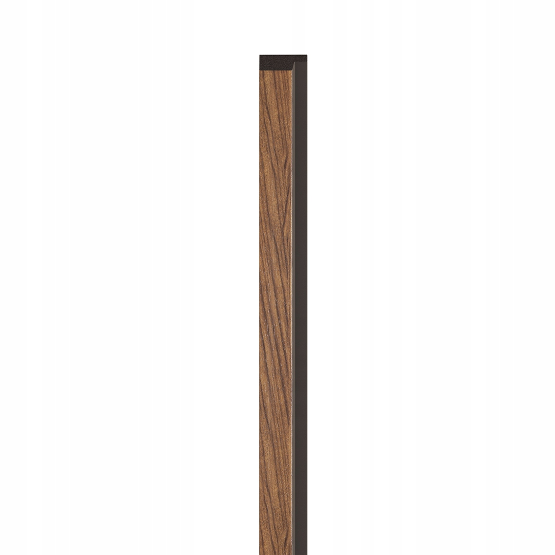 M-line Mocca Lewa Lamele by Linerio features a sleek, elongated design in a rich mocha wood finish with a dark edge, ideal for modern decor.