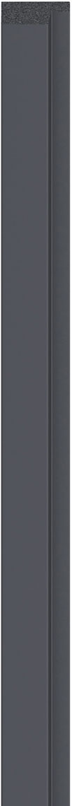 Anthracite-colored Linerio M-line Liner, featuring a sleek, modern design with a smooth finish and a textured top edge for enhanced grip.
