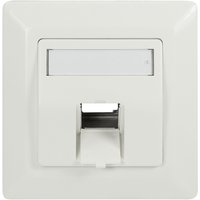 White LogiLink NK4027 wall plate with a rectangular slot and smooth finish.