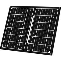 Black LogiLink PA0339 solar panel, 7W, with dual rectangular grid pattern and corner mounting holes.