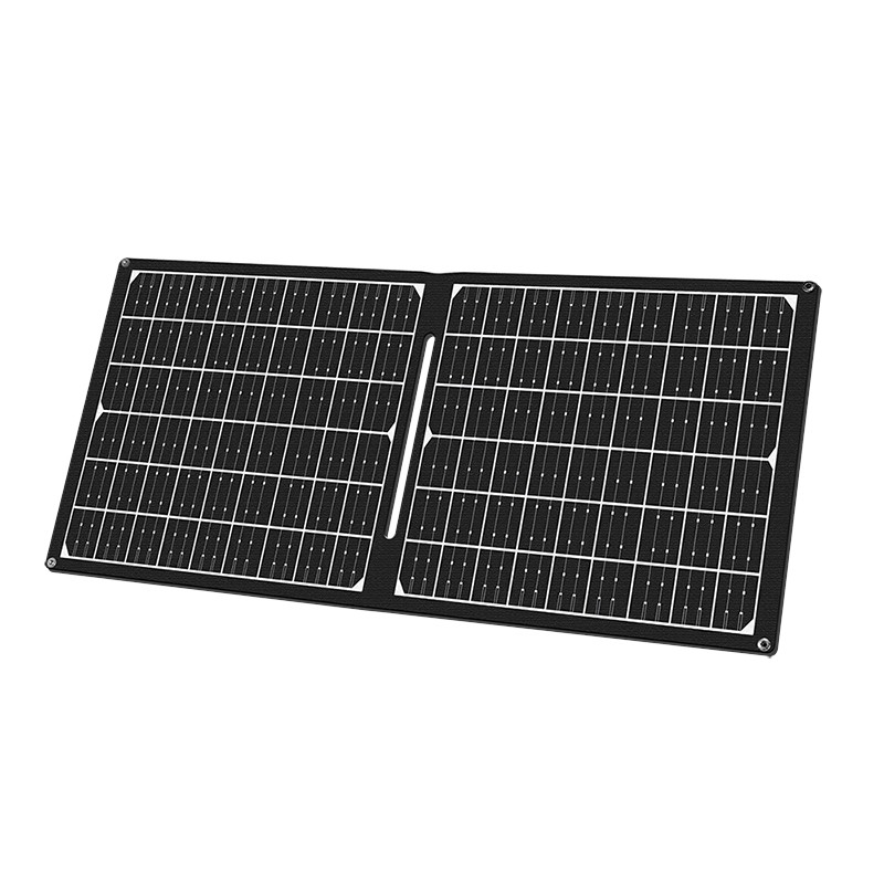 Black LogiLink PA0341 solar panel with a 30 W capacity, featuring a sleek, foldable design and multiple solar cells arranged in a grid pattern for efficient energy capture.