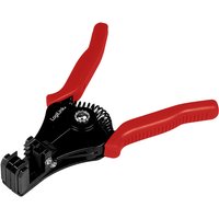 Black and red LogiLink PHT0102 cable crimper with ergonomic handles and stripping tool feature.