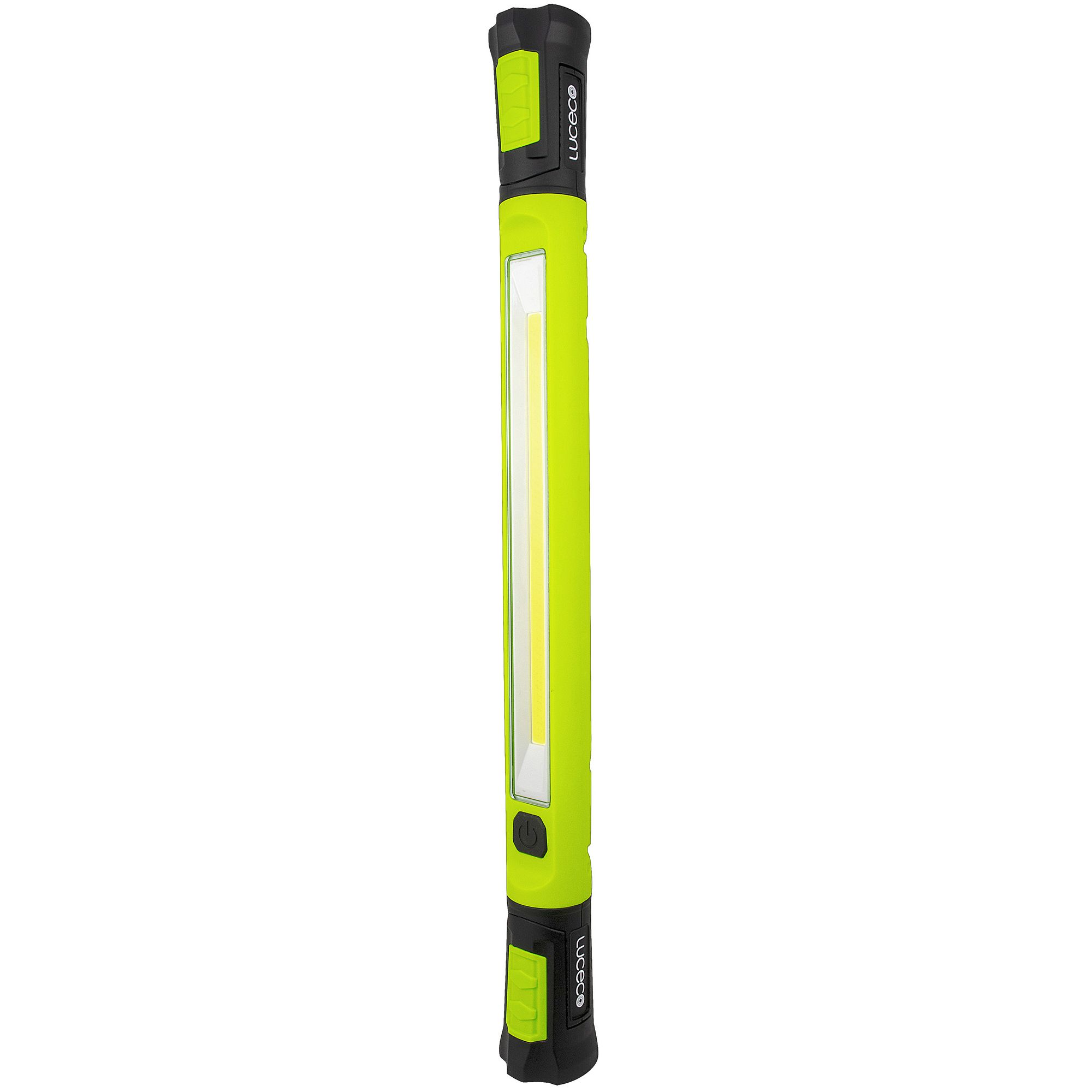 Bright green and black inspection work bar light with a slim design, featuring a long LED strip, USB-C charging port, and a 1000lm brightness rating.