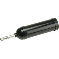 Black Lumatic Apous telescopic hand grease gun with cylindrical body and silver nozzle extension