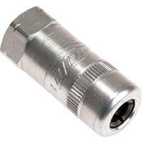 Lumatic HC1S silver hydraulic connector with textured grip and hexagonal end.