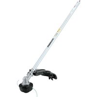 Makita line trimmer attachment with silver shaft, black cutting head, and dual trimmer lines for power head units.