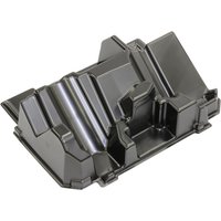 Black Makita inlay for MakPac case with multiple compartments and a contoured design for secure tool storage.