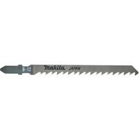 Makita B-12 T Shank jigsaw blade, silver with sharp teeth, designed for wood and plastic cutting.