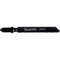 Makita A-85678 B-15 black T shank jigsaw blade with sharp teeth and "Makita Japan" text.