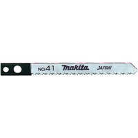 Makita A-85880 jigsaw blade, silver with black shank, labeled No 41, designed for wood and laminate cutting.