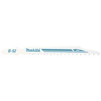 White Makita B-52 jigsaw blade with blue logo and fine teeth.