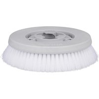 Gray Makita brush with white bristles for PS001G scrubber polisher, circular design with central attachment point.