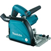 Makita CA5000XJ/2 Aluminium Groove Cutter 240V, teal body, black handle, dust port, and silver base.