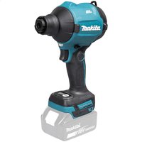 Blue and black Makita cordless dust blower with ergonomic handle and brushless motor design.