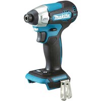 Makita DTD157 blue and black cordless brushless impact driver with ergonomic grip and compact design.