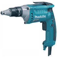 Blue Makita FS6300 drywall screwdriver with 1/4-inch hex chuck and ergonomic grip, corded design.