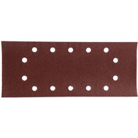 Makita Hook & Loop Orbital Sanding Sheet, rectangular, maroon, with multiple circular holes for dust extraction