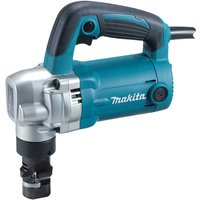 Blue and silver Makita JN3201 metal nibbler with black handle and cutting head.