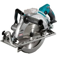 Makita RS002GZ 40V circular saw with silver blade, teal handle, and black grip, part of the XGT series.