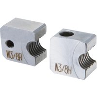 Makita stainless steel cutter blade set, square shape with threaded grooves and engraved markings "W3/8R" and "W3/8H".