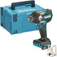 Makita 40v Max XGT cordless impact wrench, teal and black, with brushless motor, 1/2" drive, and carrying case.
