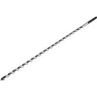 Makita wood auger drill bit, long silver shaft with spiral cutting edge and hexagonal shank.