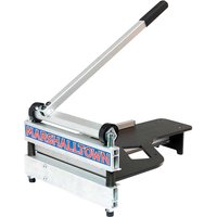 Marshalltown M29305 wood flooring shear with silver blade, black handle, and sturdy base.