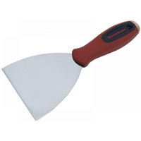 Marshalltown joint knife with red Durasoft handle and 150mm stainless steel blade.
