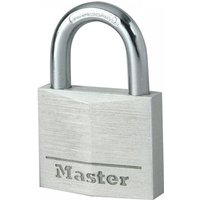 Silver Master Lock 9140EURD padlock with 40mm aluminum body and 4-pin cylinder.