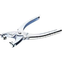 Maun Eyelet Pliers, silver with ergonomic handles, adjustable screw, and precision jaw for eyelet fastening.