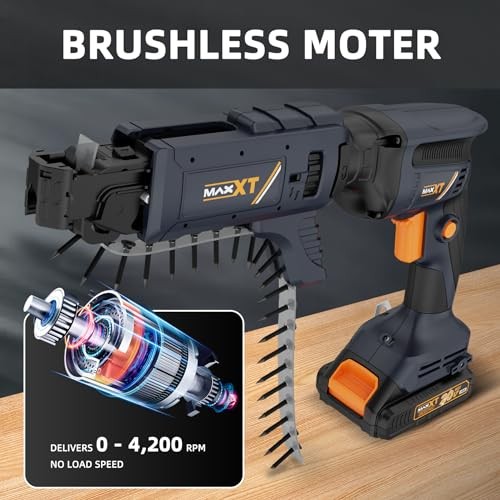 MAXXT 2-in-1 Screw Gun Kit with Collated Drywall Attachment, BrushlessBR8504-1+P1901-UK - image 4