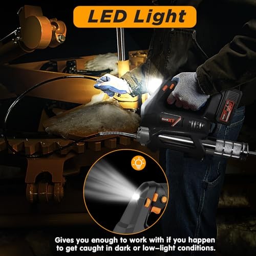 MAXXT 20V Cordless Grease Gun, 20000 PSI, 4.0Ah Battery, Quick Charger, 40” Hose, LED Light & 6 Speed - image 4