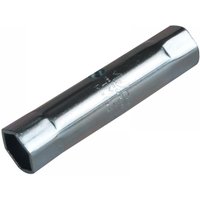 Silver Melco TM13 metric box spanner, 14x15mm, hexagonal ends, 82mm length, shiny metal finish.