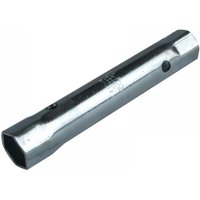 Silver Melco TM18 metric box spanner, 18 x 21mm, 150mm long, with hexagonal ends and smooth cylindrical body.