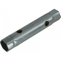 Melco TW7 Whitworth box spanner, silver, hexagonal ends, dual openings, 1/4 x 5/16 x 100mm, metallic finish.
