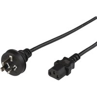 Black 1.8 m power cable with Australian plug and C13 coupler by Microconnect