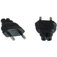 Black Microconnect Type M C7 power plug adapter with dual round prongs and rectangular body.