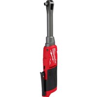 Red and black Milwaukee cordless ratchet wrench with long handle and brushless motor, featuring a 3/8" drive.