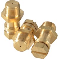 Brass Monument 1732D tapered pressure test nipples, 1/8" BSP, with hexagonal heads and threaded bodies.