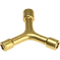 Gold Monument 2056D three-legged radiator valve key with hexagonal socket ends.