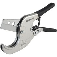 Silver Monument 2647Z plastic pipe cutter with black handles and adjustable cutting blade.