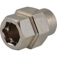 Monument 4534X Grip+ T1 Hex Fitting, metallic hexagonal shape with smooth finish for box spanner use.