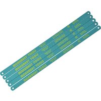 Blue Monument HSS Bi Metal Hacksaw Blades with yellow text, featuring holes for mounting.