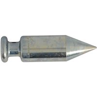 Monument Steel Plumb Bob with cylindrical body, pointed tip, and rounded top handle.