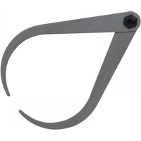 Silver Moore & Wright firm joint outside calipers with curved arms and a black pivot joint, 600mm length.