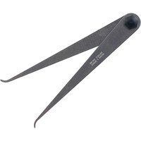 Moore and Wright Firm Joint Inside Caliper, silver metal with curved legs and a smooth joint for precise measurements.
